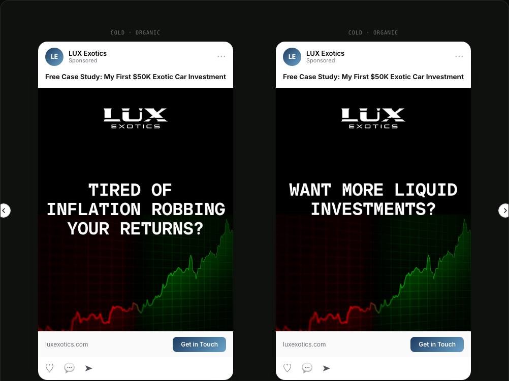 LUX Exotics · Case Study Ad Creative