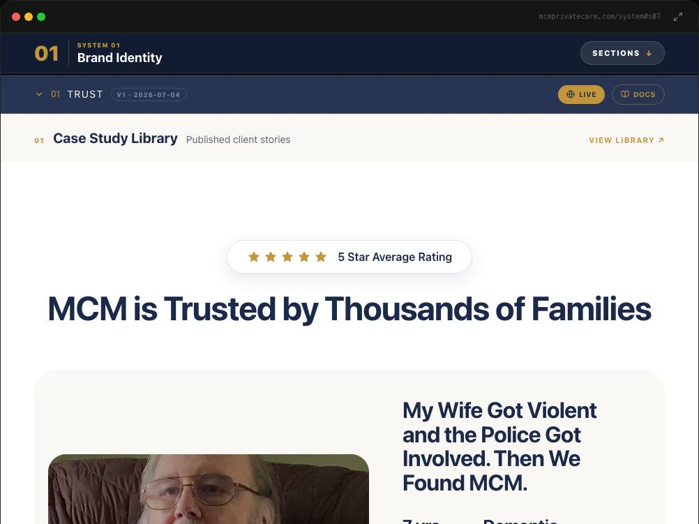 MCM Private Care · Home Care Case Study Library