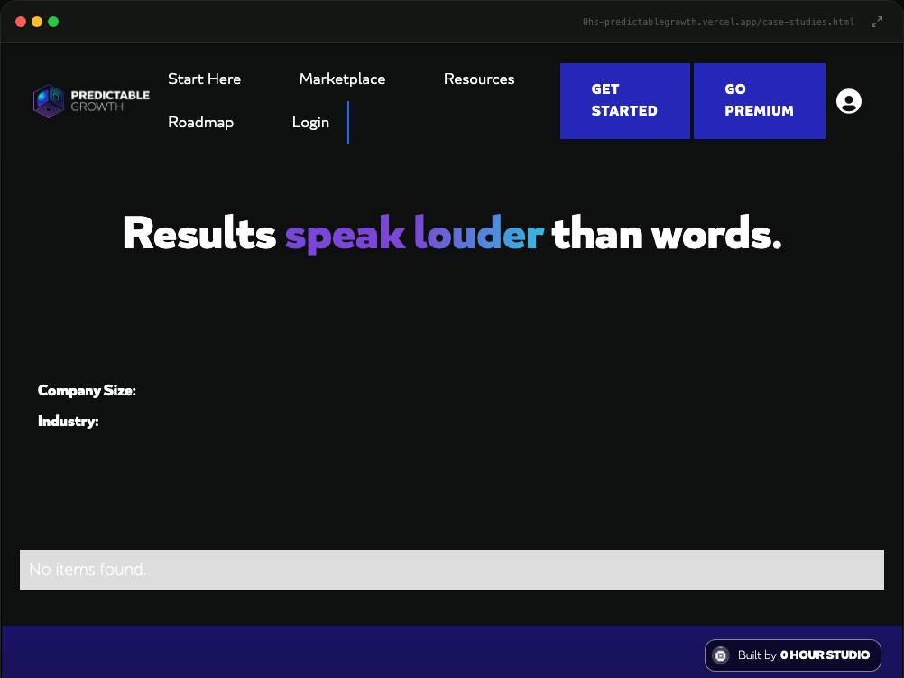 Predictable Growth · Agency Case Study Library