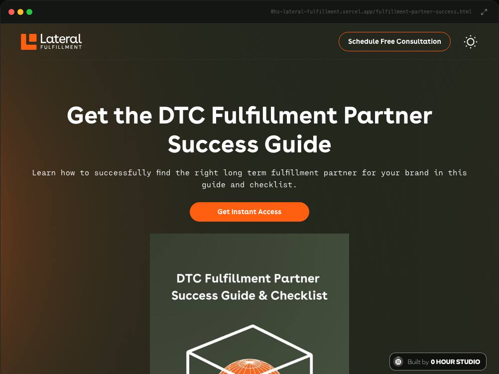Lateral Fulfillment · DTC Partner Success Guide