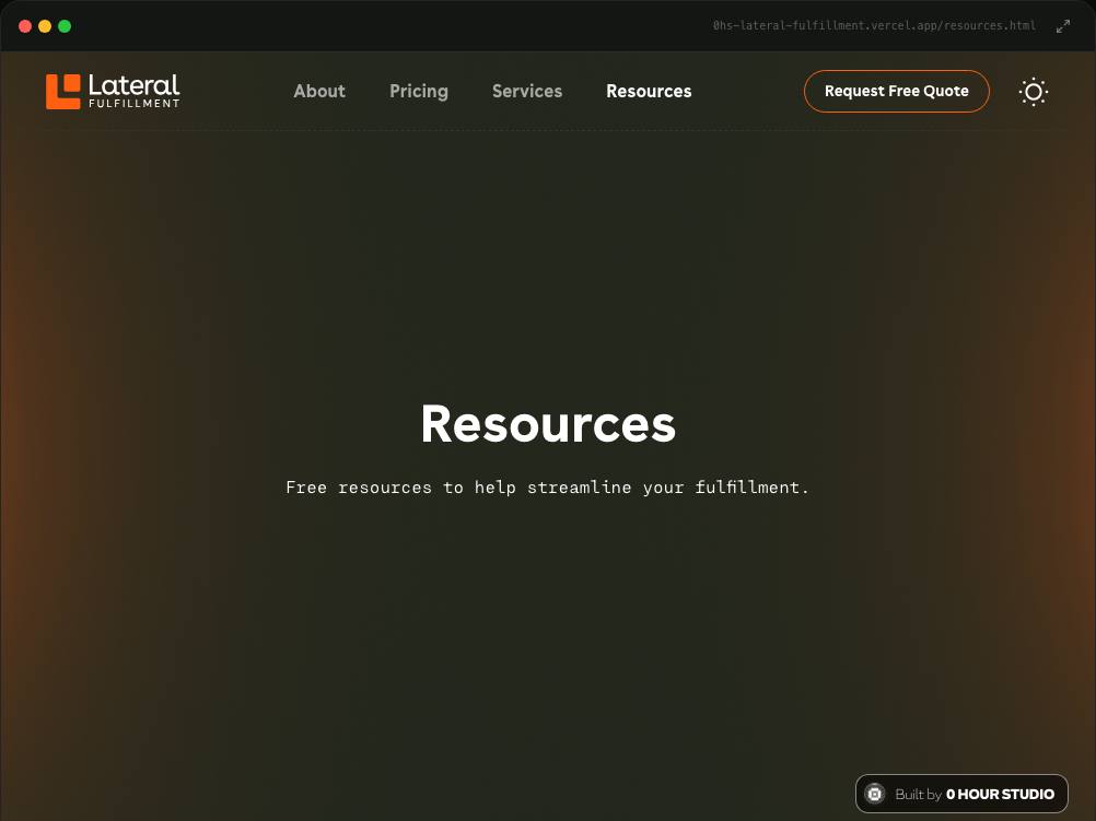 Lateral Fulfillment · Multi-Resource Resources Page