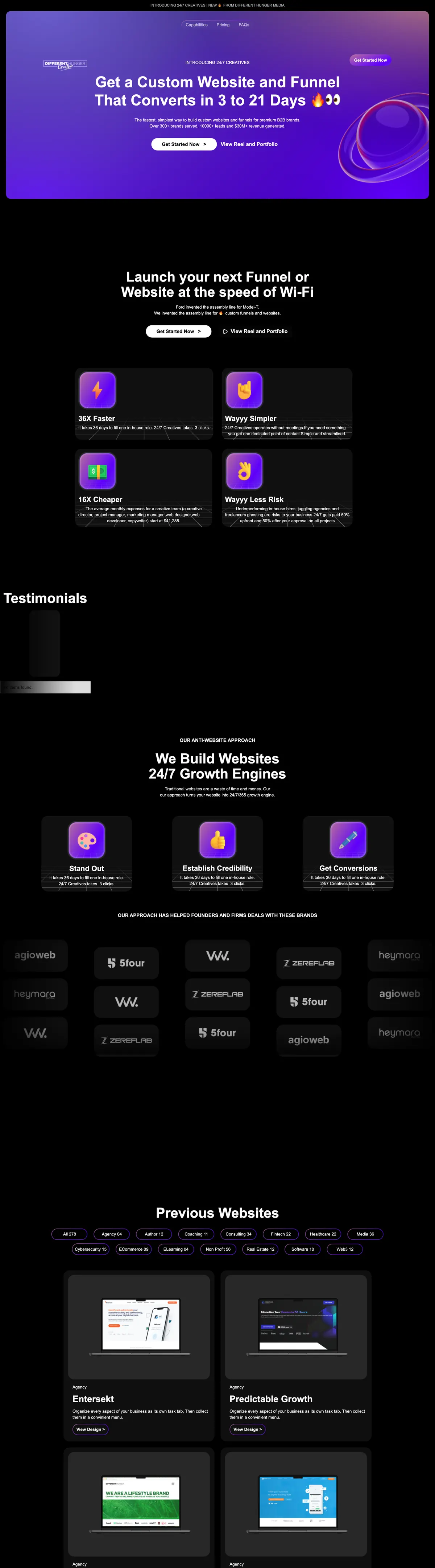24/7 Creatives website — Home